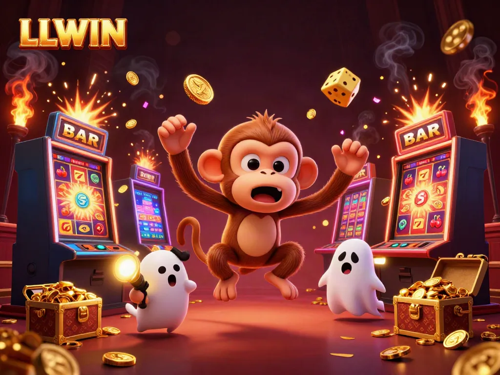 LLWIN brings excitement to the casino scene with a playful poltergeist and ghost-hunter puppy amidst jackpots and treasures.