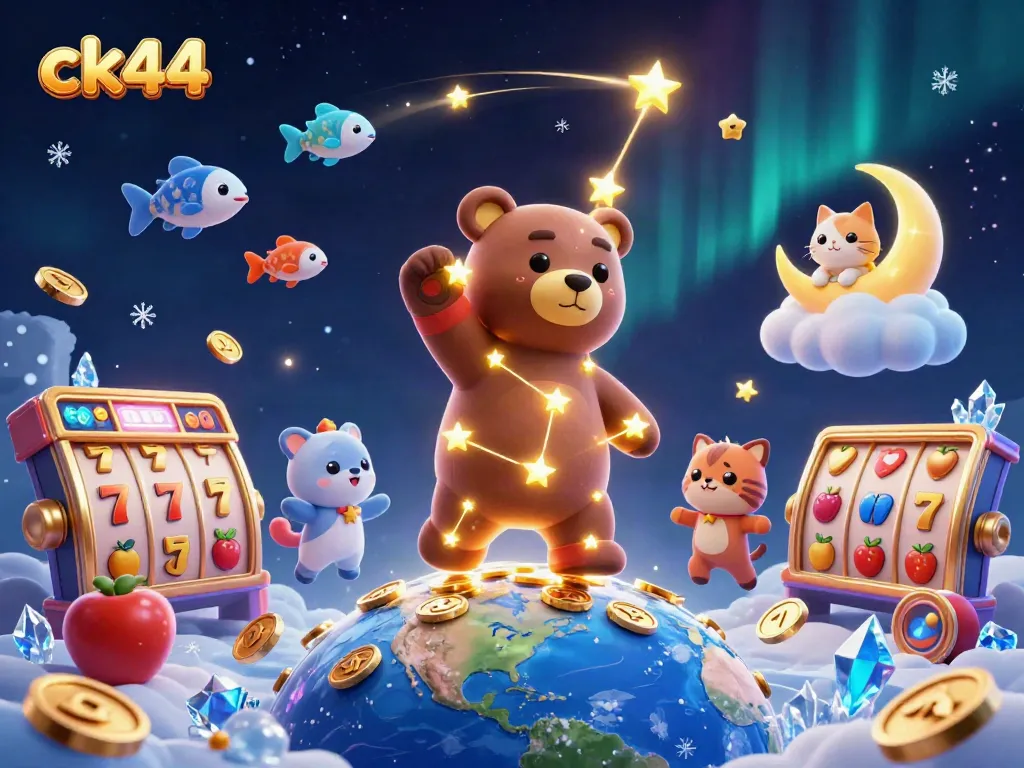 Engage in exciting jackpots with ck44, featuring animated characters and casino gaming elements.