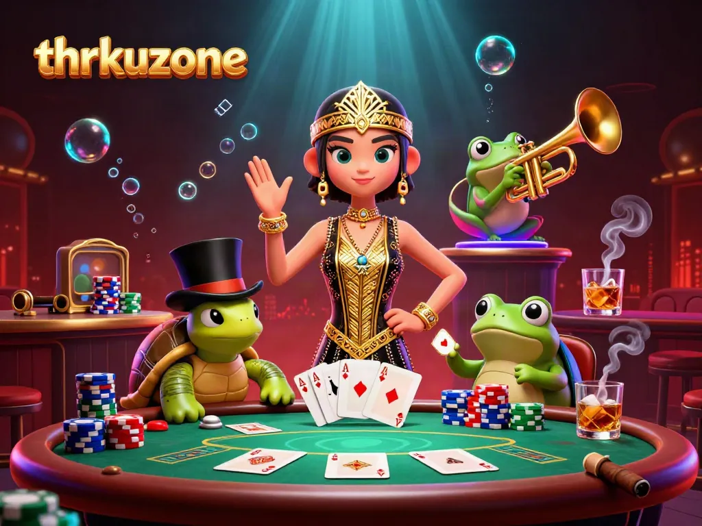 Experience thrilling gameplay at thrkuzone amid vibrant poker action and lively characters.